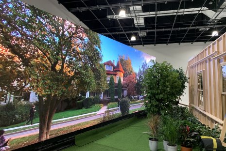 Green Screen Replacement. 30-foot LED wall background