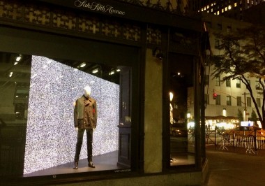 Diesel, Saks 5th Avenue, Huge LED screen with Unilumin 3.9mm indoor LED panels - Park Avenue window. New York, NY